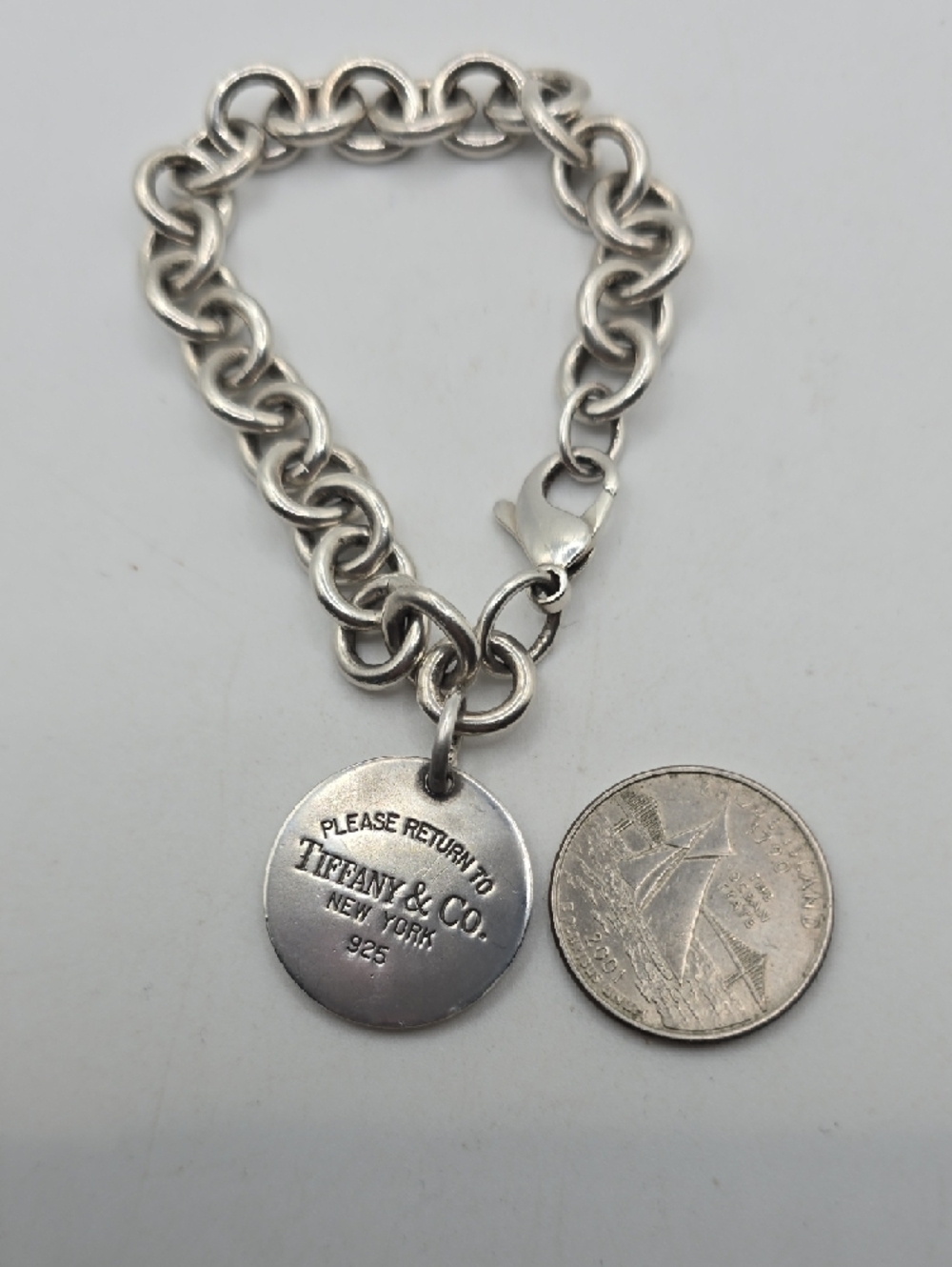 Tiffany & Co. Return To Tiffany Sterling Round Tag Chain Bracelet - Picture 5 of 5